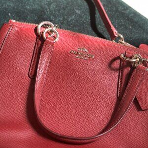 Real Coach Bag - Red Leather